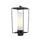 Z-Lite Sheridan 1 Light Outdoor Post Mount Fixture, Black & White Opal 595PHBS-BK - alternate 1